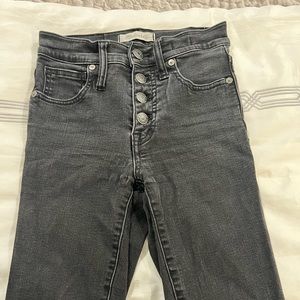 Black Madewell Skinny Raw Hem Jeans Size 24